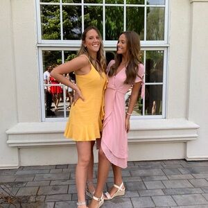 Chic Pink Midi Wrap Dress